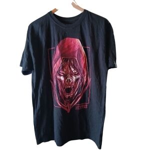 Marvel Morbius Black Tee Shirt Size Large Red Morbius Graphic Shortsleeves EUC